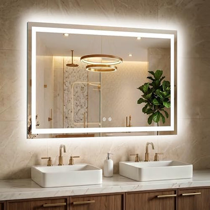 30x40 LED Bathroom Mirror with Lights, Lighted Vanity Mirror for Wall