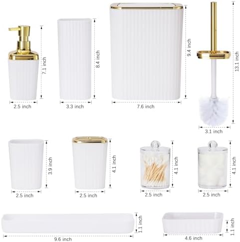 23 PCS White Bathroom Accessories Set丨Shower Curtain Bathroom Accessory