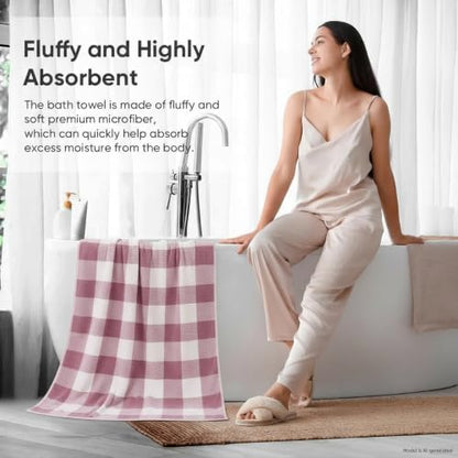 2-Pack Microfiber Bath Towels (27x54 Inches) - Ultra Soft & Quick Dry, 3X Absorbency, Lightweight for Gym, Yoga, Travel & Spa - Perfect for Home, Fitness & Post-Workou