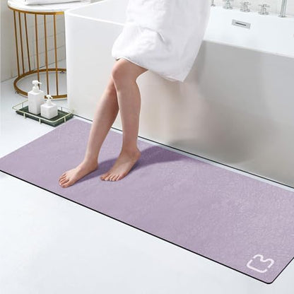 Extra Long Bathroom Runner Stone Bath Mats for Bathroom,17"x59"Lavender