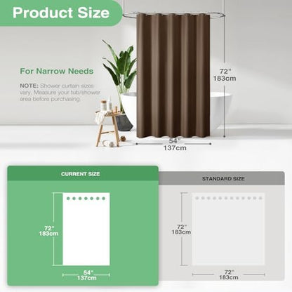 Dynamene Stall Waffle Shower Curtain 256 GSM Heavy Fabric 54x72 Brown