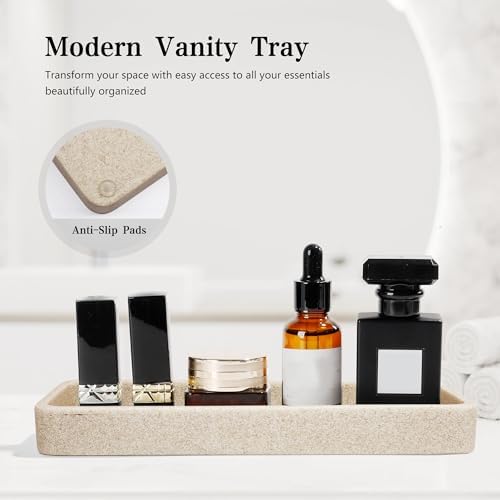 YMXYJM Bathroom Accessories Set, 4 Piece Toothbrush Holder Set - Sand Beige