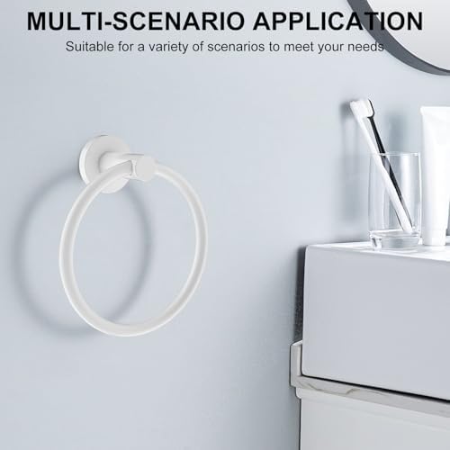 SetSail Towel Holder for Bathroom Wall Screw-in Towel Ring, White