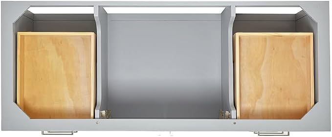 DKB Olivia 54" Grey Bathroom Vanity with Sink, 1.5" Edge Italian Carrara Marble Countertop, Rectangular Undermount Sink, 2 Soft Closing Doors, 6 Dovetail Drawers