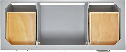 DKB Olivia 54" Grey Bathroom Vanity with Sink, 1.5" Edge Italian Carrara Marble Countertop, Rectangular Undermount Sink, 2 Soft Closing Doors, 6 Dovetail Drawers