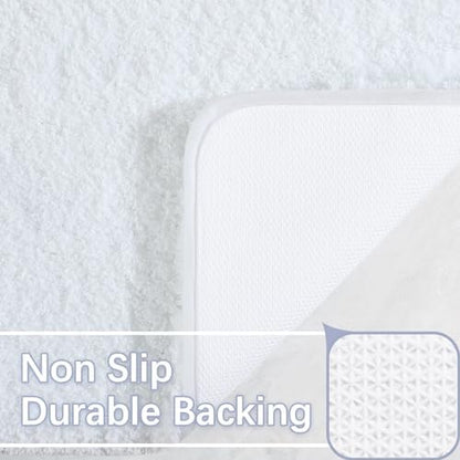 LOCHAS Bathroom Rug Runner 24x60 Inch, Bath Rugs Non Slip, White
