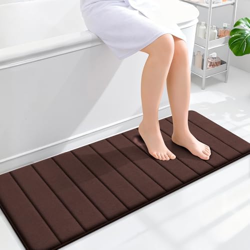OLANLY Memory Foam Long Bathroom Rugs Runner 47x17, Super Soft Absorbent