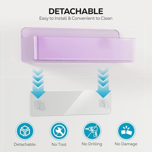 Nieifi Adhesive Shower Shelves, Purple, 5 Pieces