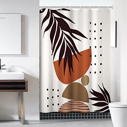 Mid Century Terracotta Shower Curtain for Bathroom 54x72 Inch