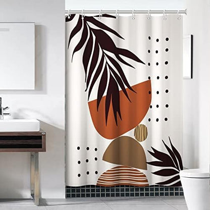 Mid Century Terracotta Shower Curtain for Bathroom 54x72 Inch