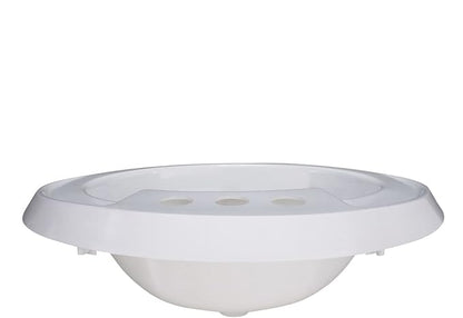 RecPro RV 20" x 17" Plastic Oval Bathroom Sink | White | Single Bowl Lavatory Sink (With Stopper)