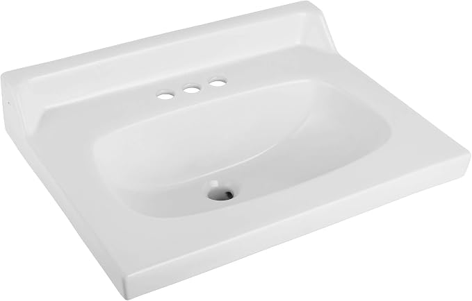 Ceramic Bathroom Sink Top with Raised Back - Fits Standard 24” Vanity | Elegant and Durable Bathroom Sinks for Modern Homes - Upgrade Your Space - Perfect for Any Bathroom Design