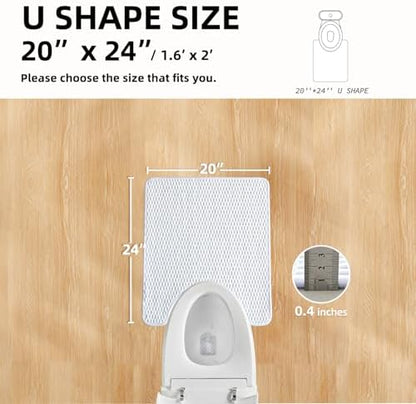 TYUU Toilet Rug, Thin Toilet Rugs U Shaped Washable Non Slip Absorbent Quick Dry Low Pile Toilet Mat, White 20"x24" U Shape