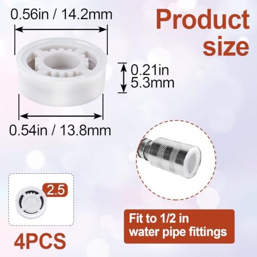 Isslly4Pcs Shower Flow Restrictor, White Water Flow Reducer Control Value