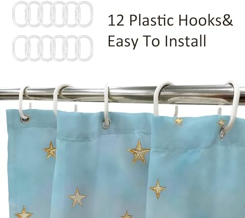 Ocean Blue Sea Watercolor Cloud Pink Waves Bathroom Shower Curtain Set