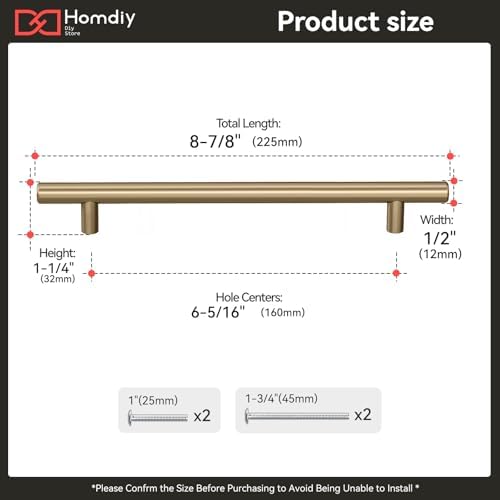 homdiy 15Pack 6-1/4in Cabinet Handles Champagne Bronze Kitchen Cabinet Pulls Drawer Pulls for Dresser Drawers