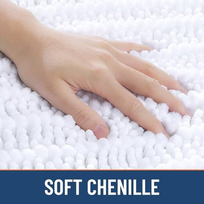 Smiry Bathroom Rugs 59X20, Extra Soft Rubber Backing Chenille Bath Mats