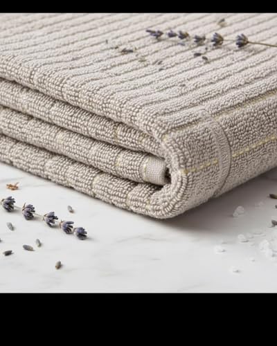 BIOLINEN Dove 6 Piece Towel Set, 2 Bath Towels 2 Hand Towels 2 Washcloths, 100% Cotton Soft Absorbent Towel Sets for Bathroom Home Gym Spa Travel