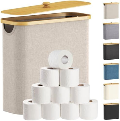 Lifewit Toilet Paper Storage Holder, Extra Large Stand Basket, 30L, Beige