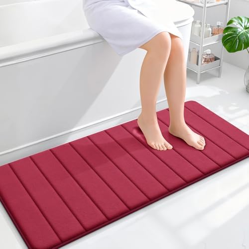 OLANLY Memory Foam Long Bathroom Rugs Runner 47x20, Super Soft Absorbent
