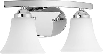 Progress Lighting P2009-15 Med Bath and Vanity Light, 2-100-watt, Polished Chrome