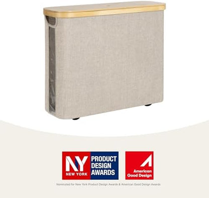 StorageWorks Toilet Paper Storage Basket with Bamboo Lid & Window
