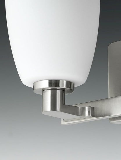 Progress Lighting 1 Light Bathroom Vanity Light, Coastal Style Modern Bath Lighting Fixture with Etched White Glass Shade for Over The Mirror, Reversible Mounting, Fleet Collection, Polished Chrome