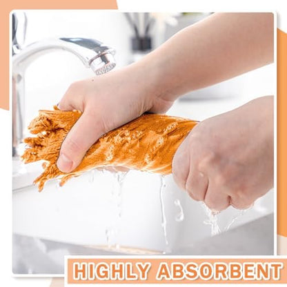 HunnmingRe 4 Pack Boho Hand Towel for Kitchen, Orange
