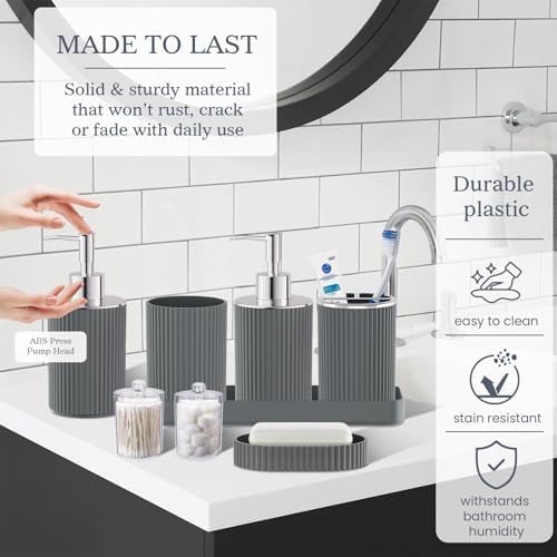 Grey Bathroom Accessories Set - Bathroom Sets