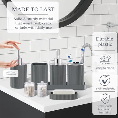 Grey Bathroom Accessories Set - Bathroom Sets