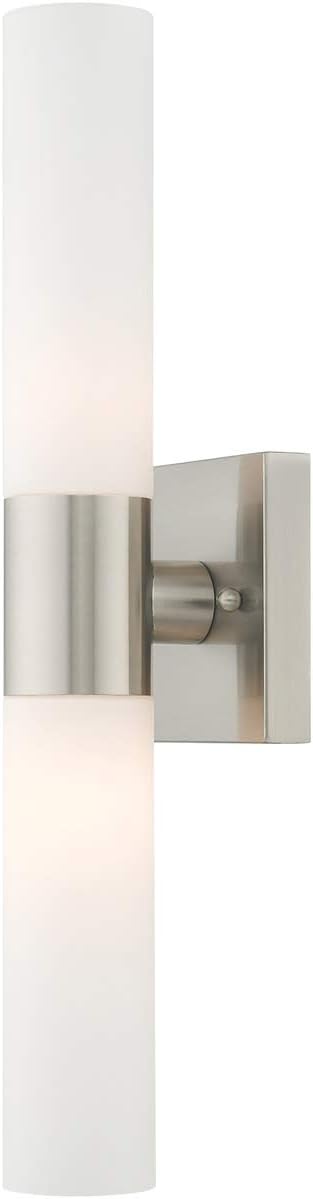Livex Lighting 10102-91 Aero 2-Light Bath Light, Brushed Nickel, 4.5''Hx18''W