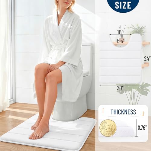 OLANLY Memory Foam Toilet Rugs U Shaped 24x20, Super Soft and Absorbent