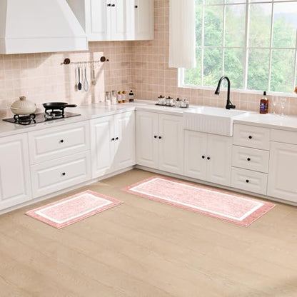 CozeCube Blossom Pink Bath Mat 47"x24" Non Slip Washable Rug