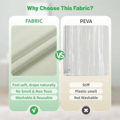 eachope Waterproof Fabric Shower Curtain Liner,72x72 Inch Green,1 Pack