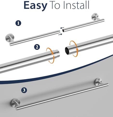 24 Inch Brushed Nickel Towel Bar,SUS304 Stainless Steel Towel Rod