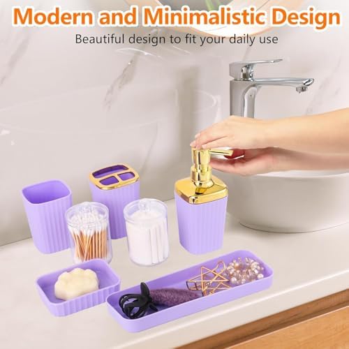 23 PCS Purple Bathroom Accessories Set丨Shower Curtain Bathroom Accessory
