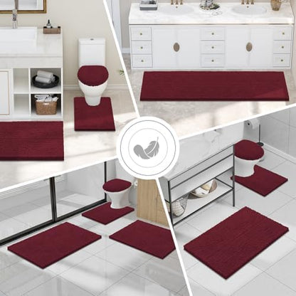 Smiry Bathroom Rugs 120X24, Luxury Chenille Extra Soft Absorbent Bath Mat