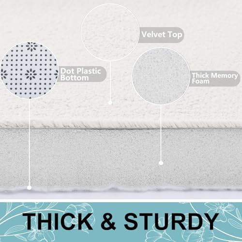Smiry Memory Foam Bath Mat 47x17, Extra Soft and Absorbent Bathroom Rugs