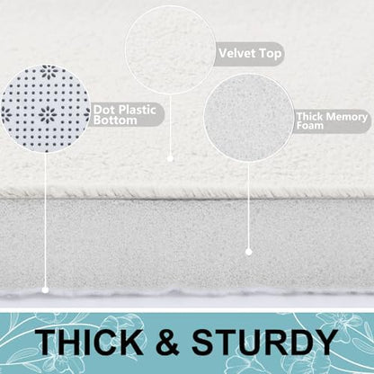 Smiry Memory Foam Bath Mat 47x17, Extra Soft and Absorbent Bathroom Rugs