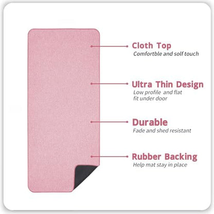 Bosap Bath Mat,Ultra Thin Bathroom Runner Rugs,Large Bath Mats for Bathroom,Quick Dry,Non-Slip,Machine Washable,Low Pile,Bath Rug,Shower Outside,Sink,Home Decor Accessories.Pink,2'x5'（24x60inch）