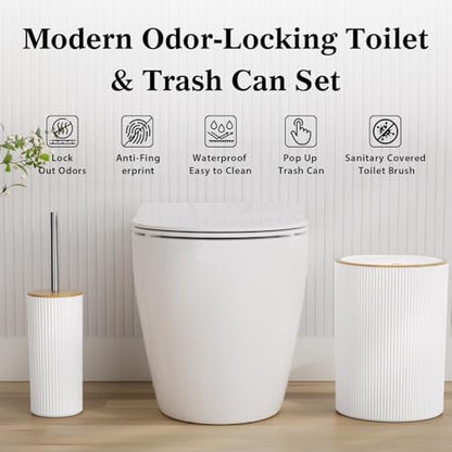 10PC Bathroom Accessory Set - White Bathroom Bath Decor Sets