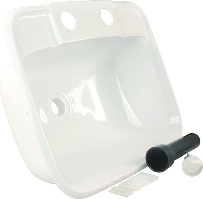 JR Products 95351 Molded Lavatory Sink - White