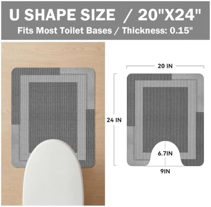 YDKGL Toilet Rugs U Shaped Non Slip Bath Mat Toilet Mats for Bathroom