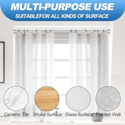 CorkLatta Chrome Shower Curtain Rod 31 to 92 Inch,1 Inch Diameter Adjustable Spring Tension Curtain Rod No Drilling Stainless Steel Telescoping Rod,No Rust