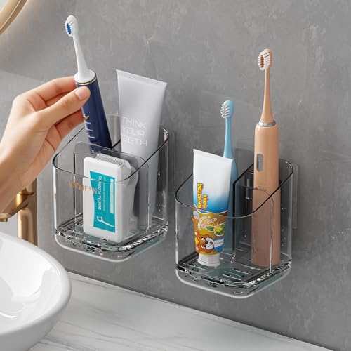 3 Slots Detachable Toothbrush Holders Wall Mounted for Bathrooms