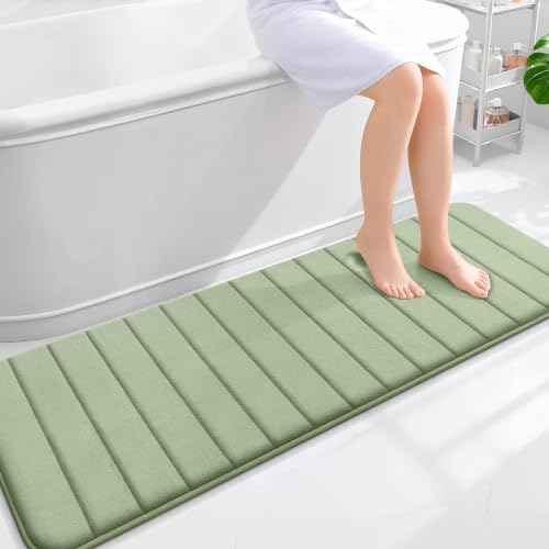 OLANLY Memory Foam Long Bathroom Rugs Runner 59x20, Super Soft Absorbent