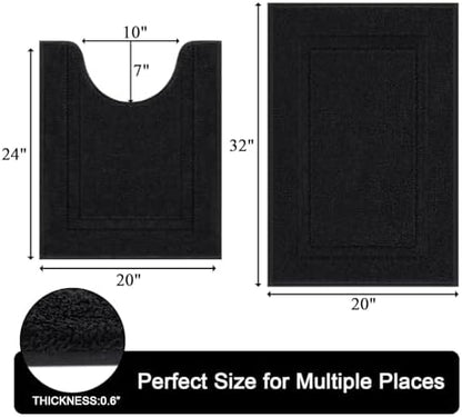 SHACOS Soft Microfiber Bathroom Rugs Set 2 Pieces with Toilet Rug