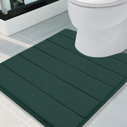 Buganda Memory Foam U-Shaped Toilet Rugs 24 x 20, Absorbent Bathroom mat