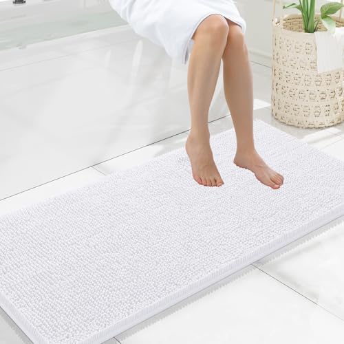 Smiry Bathroom Rugs 47X20, Luxury Chenille Extra Soft Absorbent Bath Mat