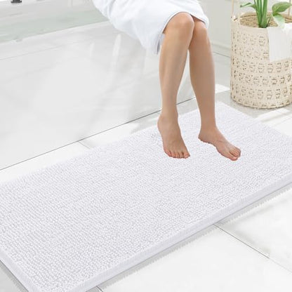 Smiry Bathroom Rugs 47X20, Luxury Chenille Extra Soft Absorbent Bath Mat